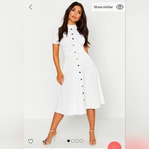 Elegant White Button-Down Dress